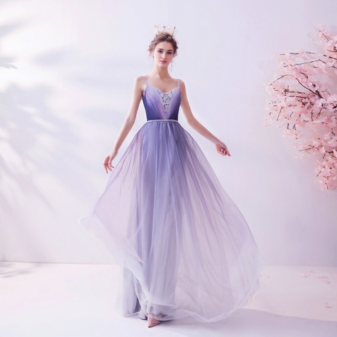 purple princess wedding dress Purple Tulle Ball Gowns Flower Wedding Dresses Crystal Beaded Bodice